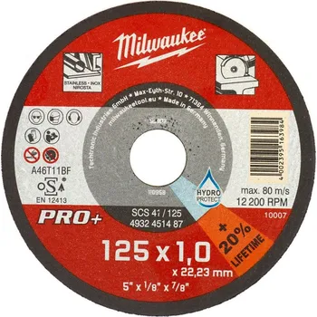 Řezný kotouč Řezný kotouč na kov MILWAUKEE SCS 41 PRO+ 125x1,0x22,2 mm 4932451487