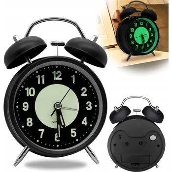 Budík BUDÍK NA BATERIE TRADIČNÍ S PODSVÍCENÍM HLASITÝ RETRO