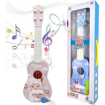 Hudební nástroj pro děti UKULELE GITARA PRO DĚTI 41 CM STRUNY BAREVNÁ