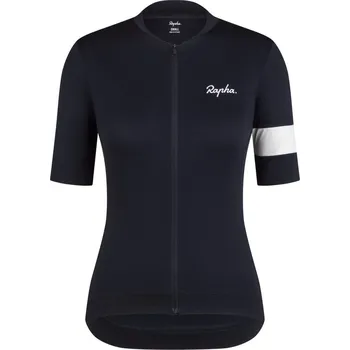 Cyklistické oblečení Dámský dres RAPHA JSY RPH 25 CORE, černá/bílá - XL
