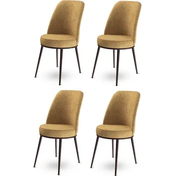 Jídelní židle Sada jídelních židlí Dexa Cappuccino and Brown, 4 ks, kávová