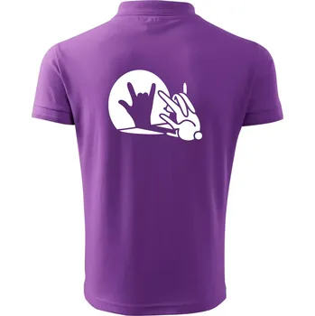 Pánská košile Zajíc stín rock - Polokošile pánská Pique Polo 203 - 2XL ( Fialová )