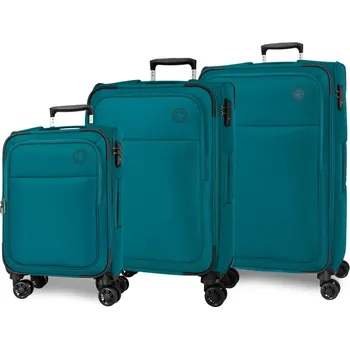 JOUMMA BAGS MOVEM Atlanta Verde, Sada luxusních textilních cestovních kufrů, 77cm/66cm/55cm, 5318425