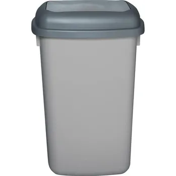 Odpadkový koš Koš odpadkový 12l QUATRO stříbrný,rovný výklop