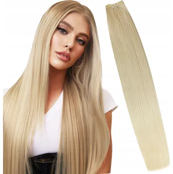 Příčesek Syntetické vlasy na pásce, umělé rovné dlouhé blond, 150 g, 65 cm, T18L/613