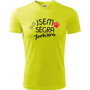 Chlapecké oblečení Jsem ségra Jorkšíra - Dětské triko sportovní (dresovina) - 146 cm/10 let ( Neonově žlutá )