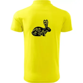 Pánská košile Zajíc květy - Polokošile pánská Pique Polo 203 - 5XL ( Citrónová )