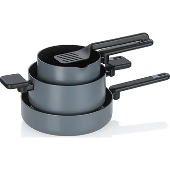 Sada nádobí KELA Sada hrnců Mira s keramickým povrchem 5 ks, tmavě šedá KL-15201