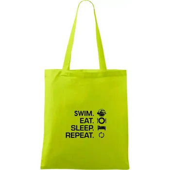 Eat sleep swim - Taška bavlněná - 42 x 38 cm ( Limetková )
