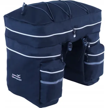 brašna na kolo CONVEY zadní Cyklistická brašna 3dílná Brašna na nosič zavazadel, černo-stříbrná, s objemem 60 l