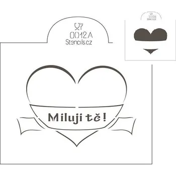 Vykrajovátko Stencil Srdce Miluji tě (2 ks)