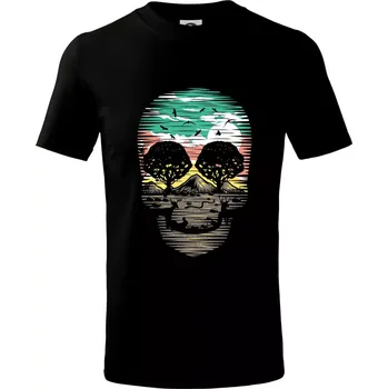 Příroda v lebce barevná - Tričko dětské bavlněné - 98 cm / 2 roky ( Černá )