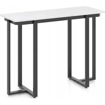 Konferenční stolek Konzolový Stolek Costway bílý pololesk 40 x 79,5 x 107 cm