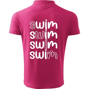 Pánská košile Swim nápis - Polokošile pánská Pique Polo 203 - S ( Purpurová )