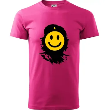 Pánská móda Che Smiley - Klasické pánské triko vyšší gramáže - M ( Purpurová )