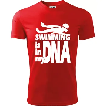 Chlapecké tričko Swimming is in my DNA - Dětské triko sportovní (dresovina) - 122 cm/6 let ( Červená )