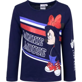 Dívčí tričko Sun City Dívčí tričko MINNIE se třpytkami dlouhý rukáv Barva: Modrá, Velikost: 128
