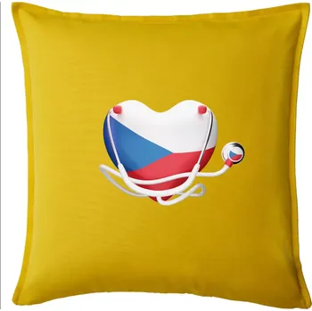 Polštář Český doktor logo - Polštář 50x50 - 50x50 - Pouze potah ( Žlutá )