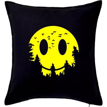 Polštář Smiley Moon - Polštář 50x50 - 50x50 - Pouze potah ( Černá )