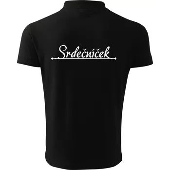 Pánská košile Staročeština - Srdečníček - drahoušek - Polokošile pánská Pique Polo 203 - S ( Černá )