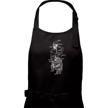 Kuchyňská zástěra Skica lidských orgánů - Dámská zástěra na vaření - Univerzální velikost ( Černá )