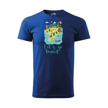 Pánské tričko Tričko s potiskem Let´s go travel: modré 4XL