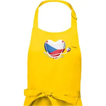 Kuchyňská zástěra Český doktor logo - Dámská zástěra na vaření - Univerzální velikost ( Žlutá )