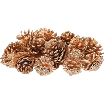Šišky - pravé borovicové, zlaté, cena za balení (24 ks) - VP2138