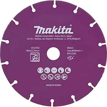 Řezný kotouč Diamantový kotouč pro aku úhlové brusky MAKITA 180 mm železo B-53702