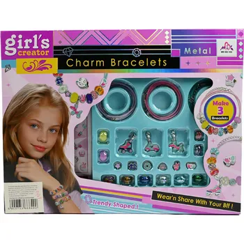 kreativní sada SADA NA VÝROBU NÁRAMKŮ PRO DĚTI CHARMS KORÁLKY PŘÍVĚSKY