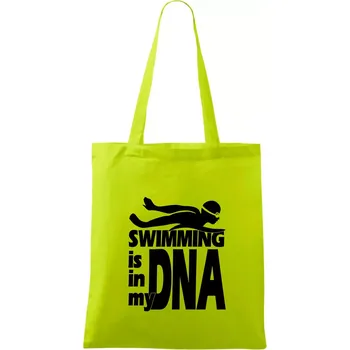 Swimming is in my DNA - Taška bavlněná - 42 x 38 cm ( Limetková )
