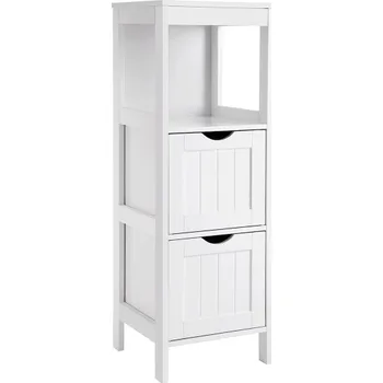 Obývací pokoj Koupelnový regál Vasagle bílý 30 x 30 x 89 cm