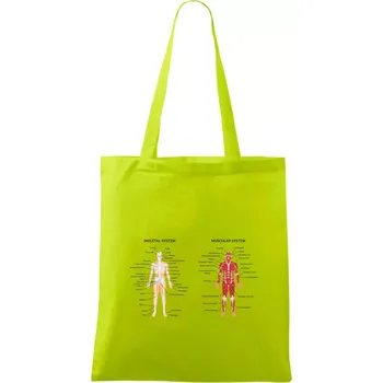 Skelet and Moscular system - Taška bavlněná - 42 x 38 cm ( Limetková )
