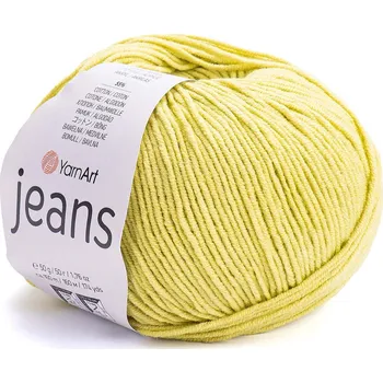 Příze Pletací příze Jeans 50 g, barva 11 (29) zelená jablková