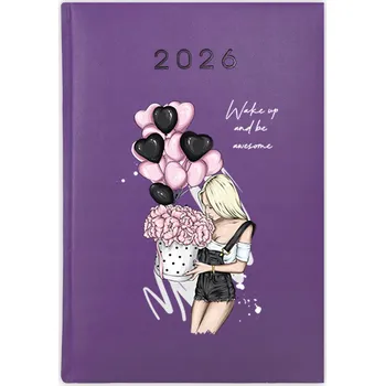 Kalendář Knihový kalendář 2026 A5 fialový