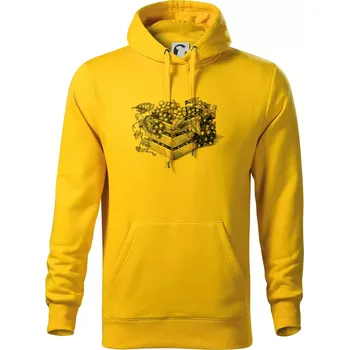 Pánská mikina Bedna s vínem - Mikina pánská Cape s kapucí - L ( Žlutá )