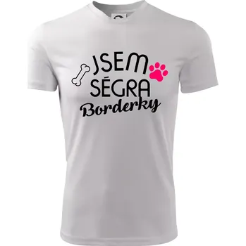 Chlapecké tričko Jsem ségra Borderky - Dětské triko sportovní (dresovina) - 122 cm/6 let ( Bílá )