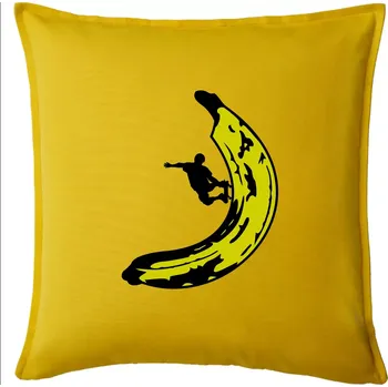 Polštář Skateboardista na banánu - Polštář 50x50 - 50x50 - Pouze potah ( Žlutá )