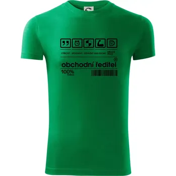 Čárový kód - Obchodní ředitel - Viper FIT - Pánské zůžené tričko - 3XL ( Středně zelená )