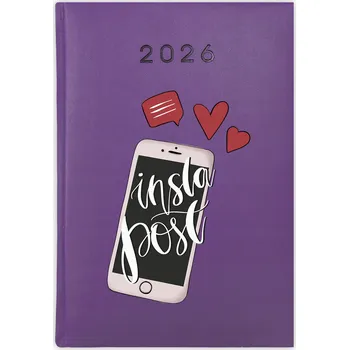 Kalendář Knihový kalendář 2026 A5 fialový