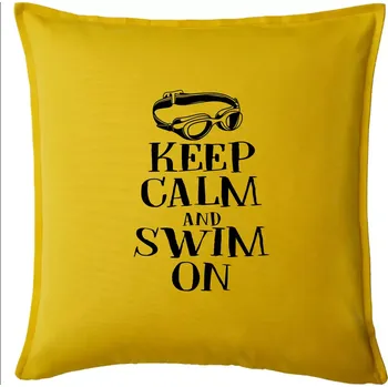 Polštář Keep calm and swim on - Polštář 50x50 - 50x50 - Pouze potah ( Žlutá )