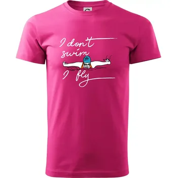 Pánské tričko I don't swim i fly - Klasické pánské triko vyšší gramáže - S ( Purpurová )