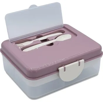Svačinový box Dvoupatrová krabička na svačinu 1446 ml - Luxe růžová/béžová