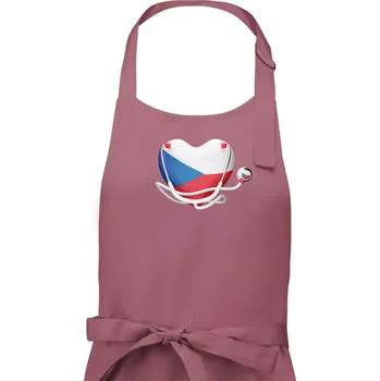 Kuchyňská zástěra Český doktor logo - Pánská zástěra na vaření - Univerzální velikost ( Starorůžová )