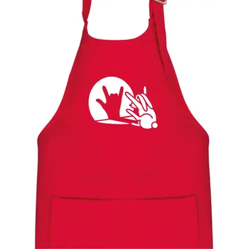 Kuchyňská zástěra Zajíc stín rock - Dětská zástěra na vaření - Univerzální velikost ( Červená )