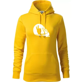 Dámská mikina Zajíc stín mír - Mikina dámská Cape s kapucí - XL ( Žlutá )