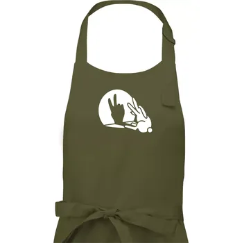 Kuchyňská zástěra Zajíc stín mír - Pánská zástěra na vaření - Univerzální velikost ( Khaki )