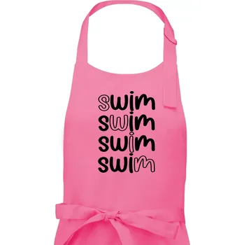 Kuchyňská zástěra Swim nápis - Dámská zástěra na vaření - Univerzální velikost ( Růžová )