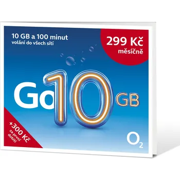 O2 Go předplacená karta 10 GB dat + 100…