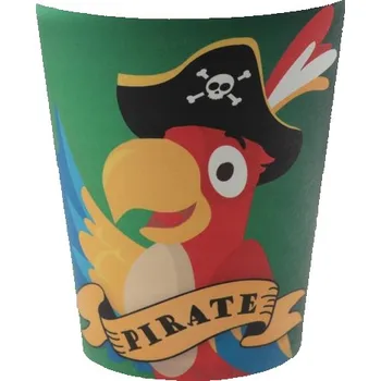 Party nádobí Narozeninové Kelímky Pirátský papoušek 270 ml 10 Ks